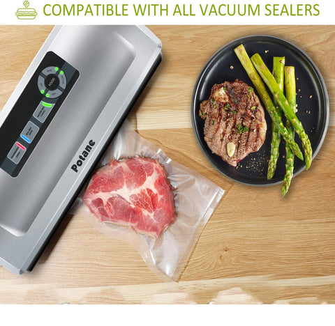 Potane vacuum sealer bags 8x12 quart protect portions and prevent leaks