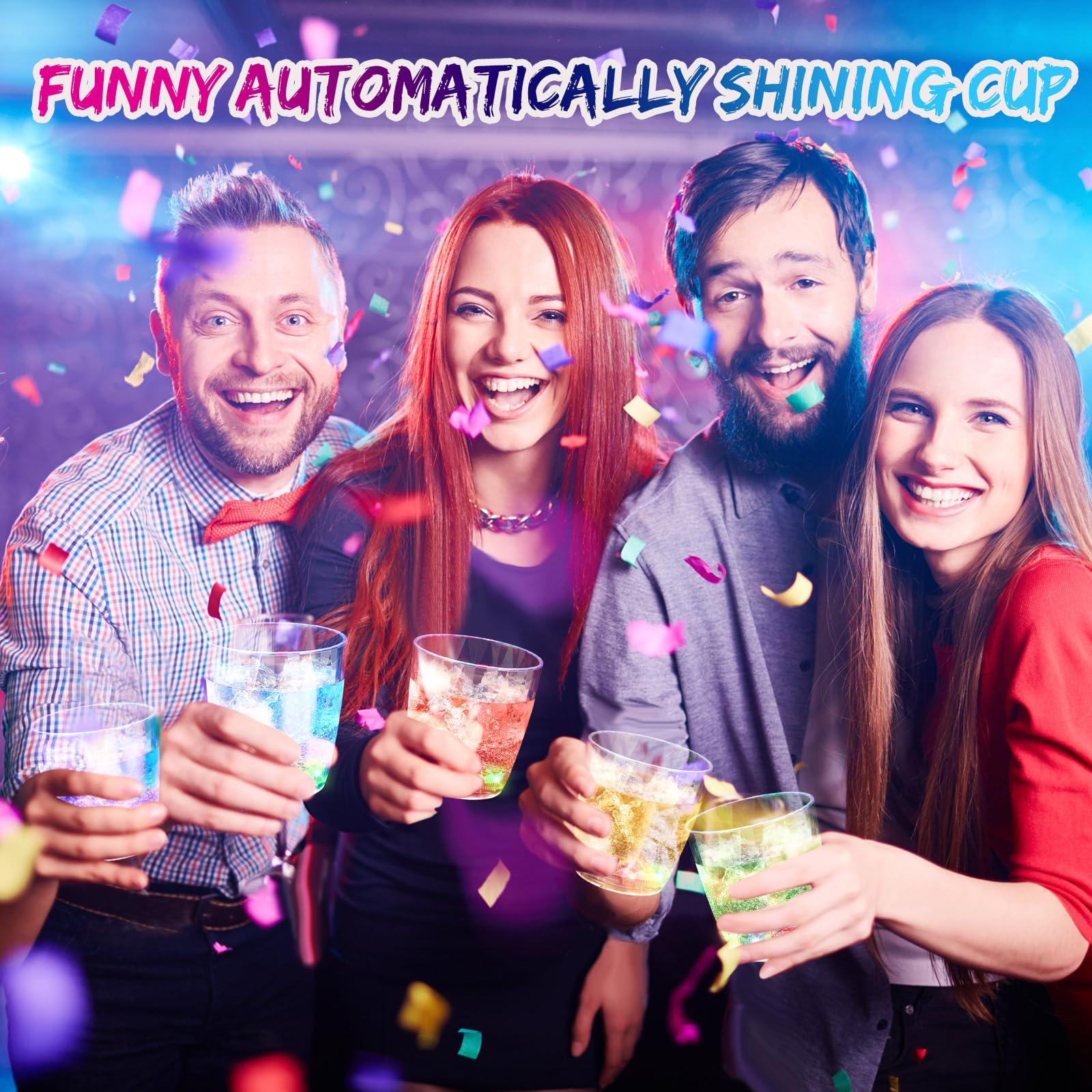 Potchen 10 oz neon shot glasses ready for drinks and glow.