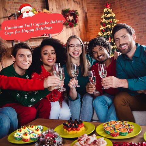 Potchen festive cups set adds colorful display to home baking.