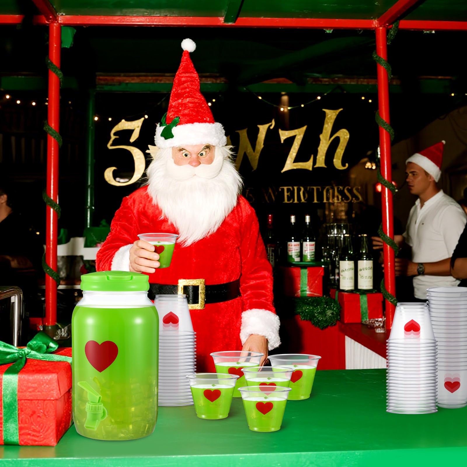 Potchen Christmas party setup with cohesive colors for festive gatherings.