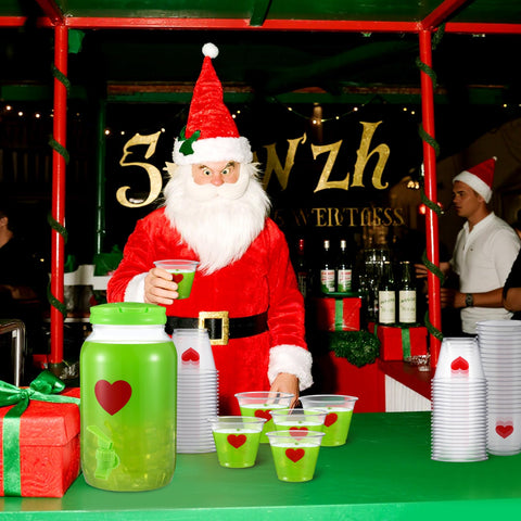 Potchen Christmas party setup with cohesive colors for festive gatherings.