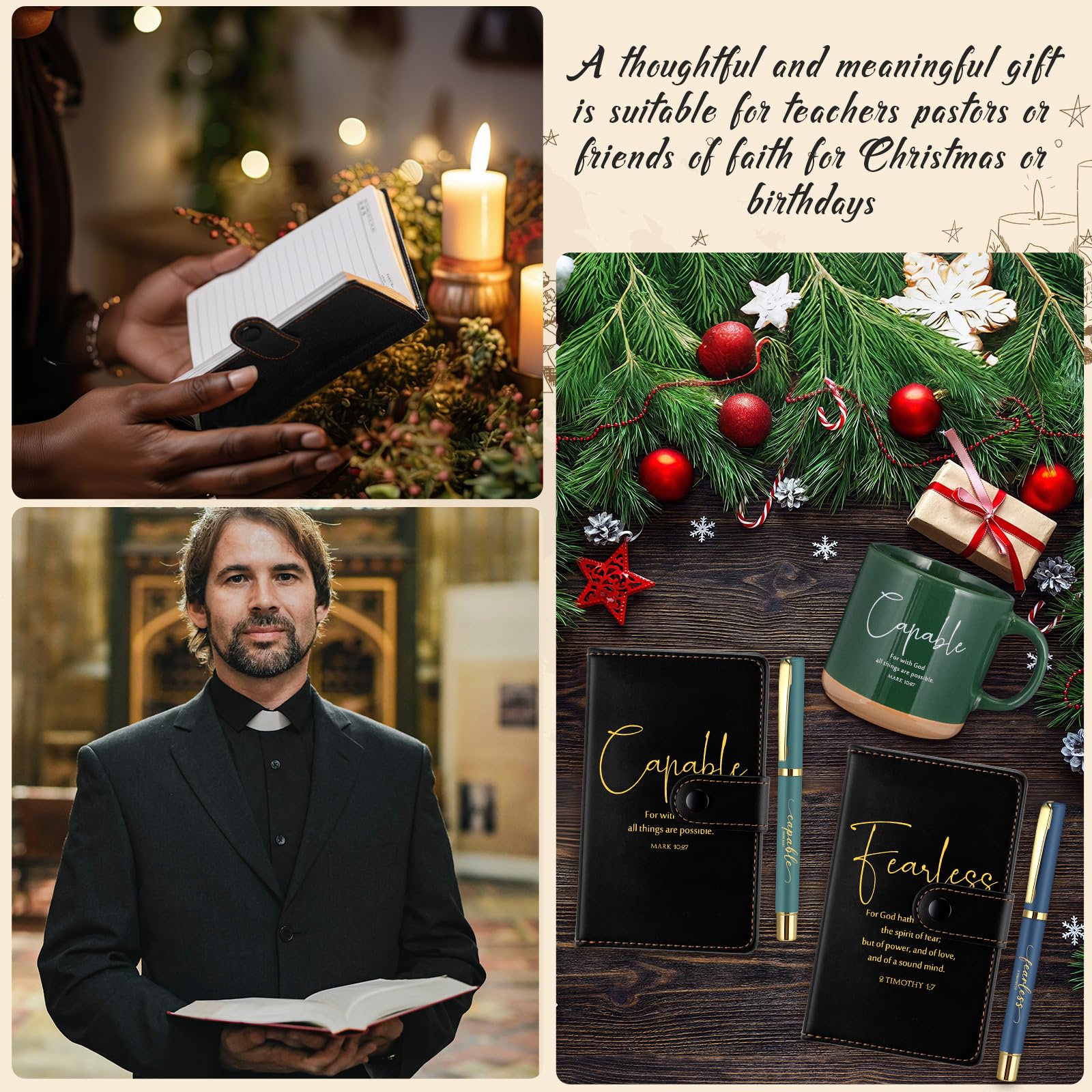 Potchen leather journal open pages for prayers and notes