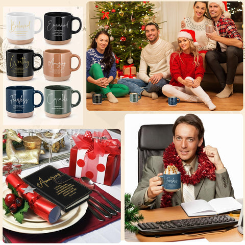 Potchen morning devotion scene with mug and journal