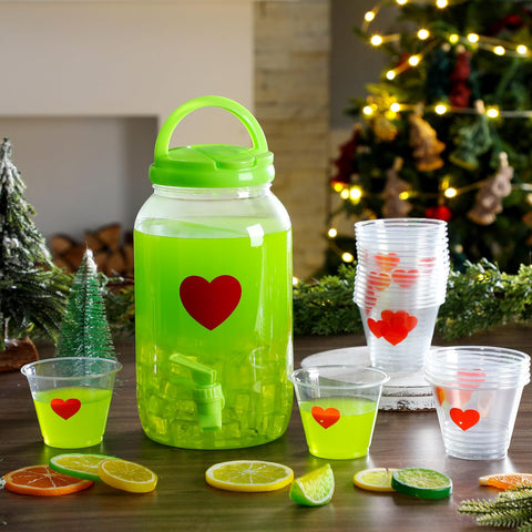 Potchen punch dispenser with spigot for easy serving at parties.