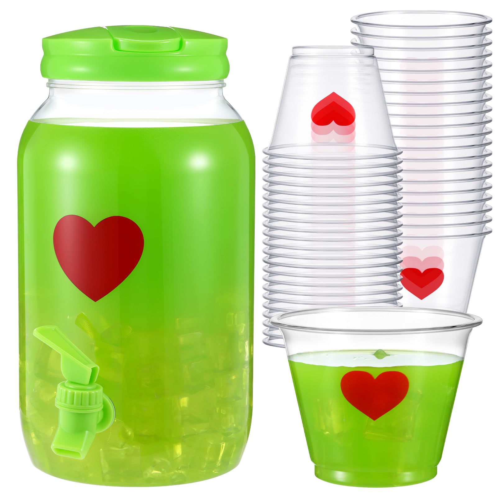 Potchen red heart cups 9 oz ideal for quick, festive serving.