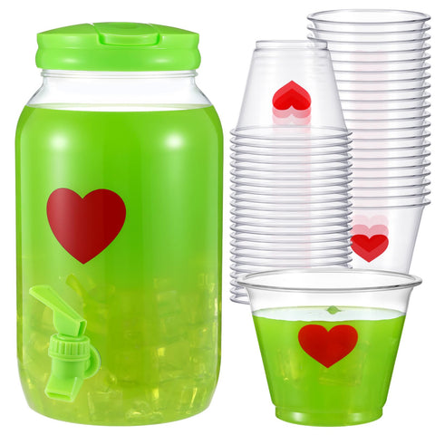 Potchen red heart cups 9 oz ideal for quick, festive serving.