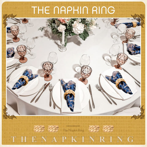 Potchen reusable napkin rings reduce waste while simplifying party prep.