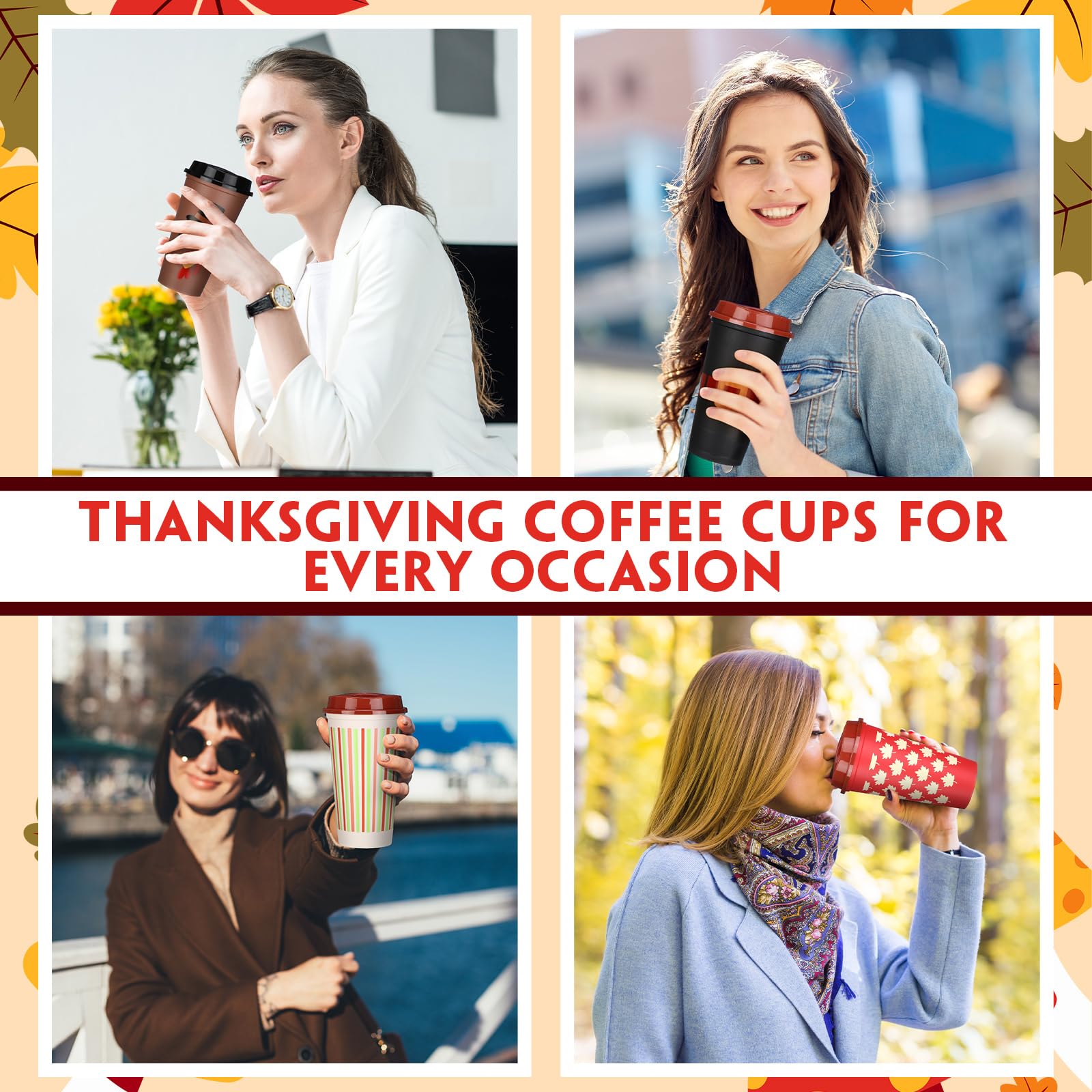 Potchen 16oz cup in autumn stripes, adds color to daily rituals.