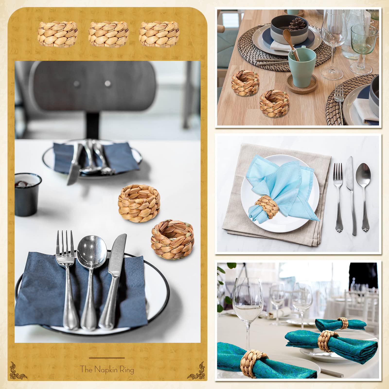 Potchen wedding dining napkin rings elevate special occasions with warm rustic flair.