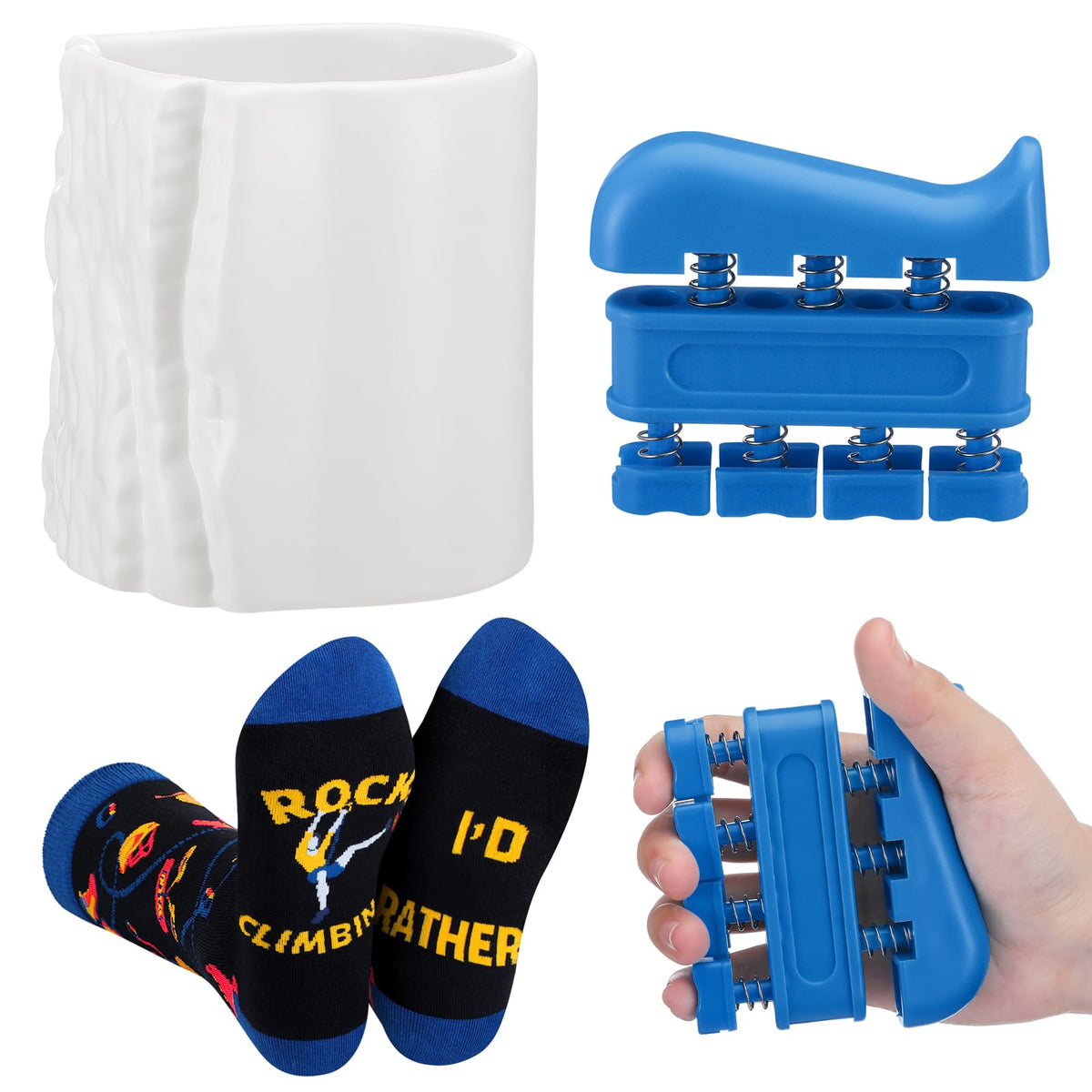 Potchen white ceramic climbing cup improves grip during climbs.
