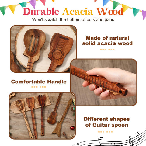 Potchen natural acacia kitchen utensils shown as decorative display