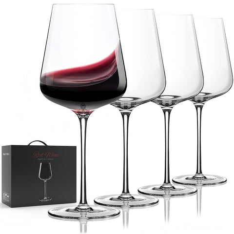 Potdoctor crystal hand-blown wine glasses set of 4 with luminous clarity