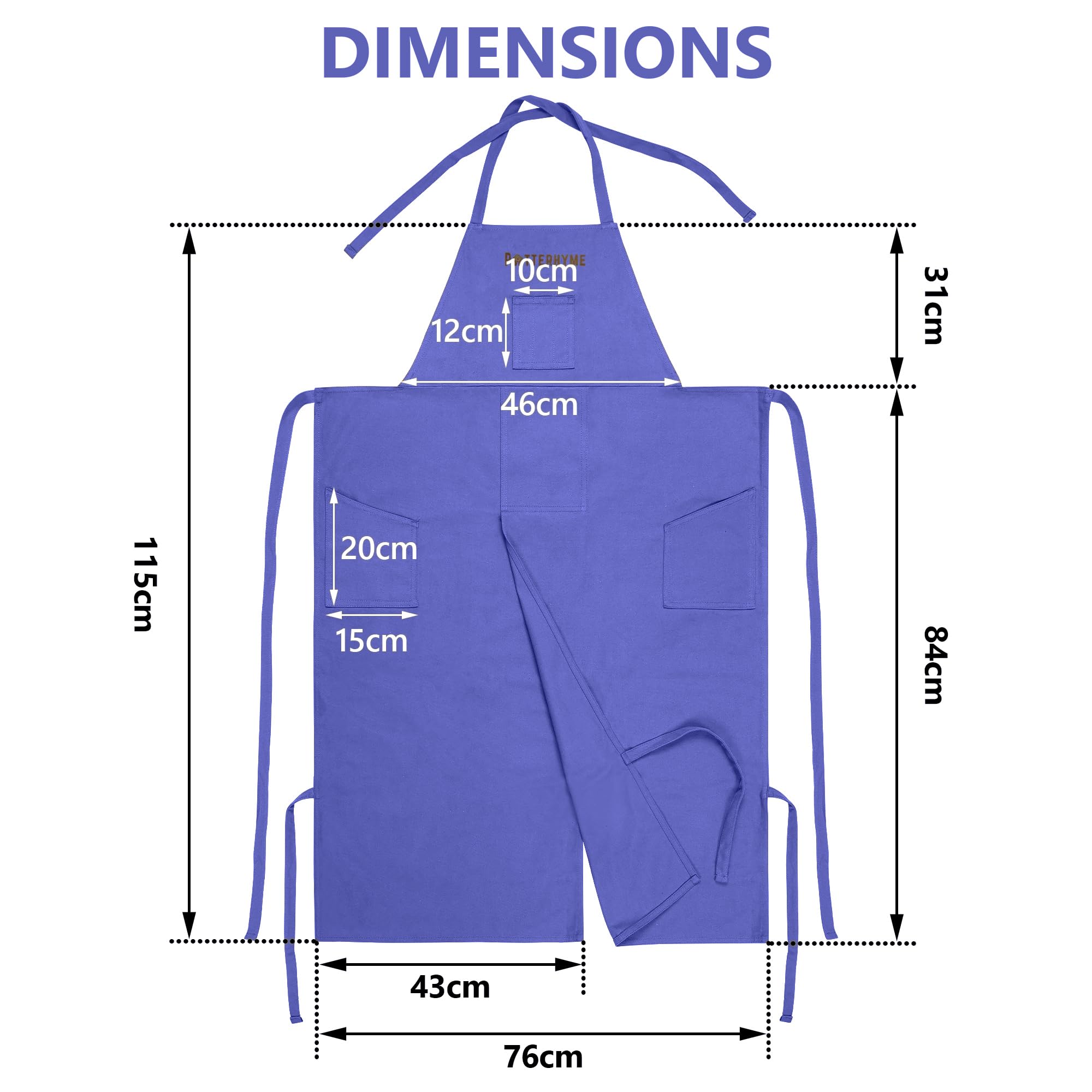Potterhyme leg straps maintain full coverage while bending or kneeling.