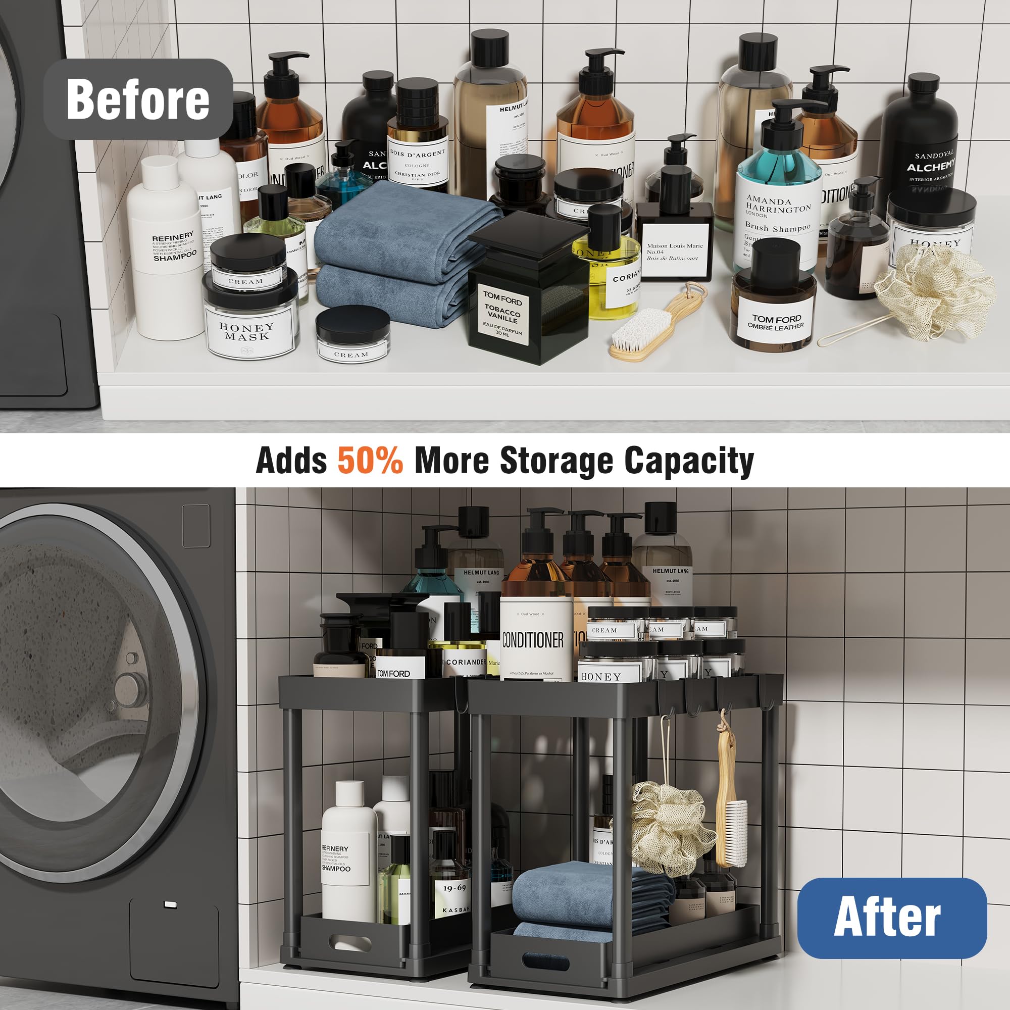 Pougny tool-free installation demonstrates quick, flexible setup in seconds.