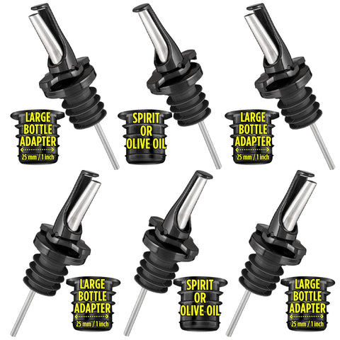 Poura 3-in-1 liquor pour spout front view for pro bar look with precise pours.