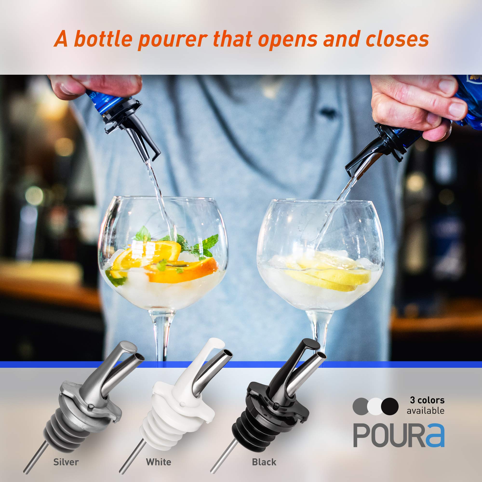 Poura hygienic dispensing with built-in protection for safer service.