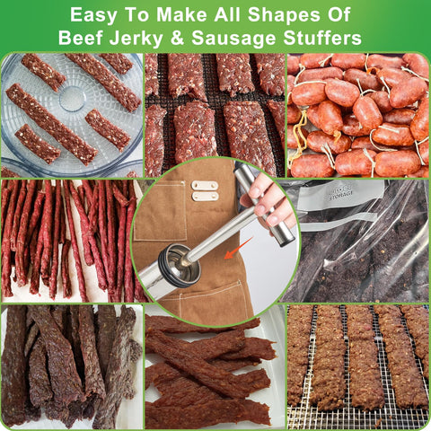 Pousutong jerky gun kit five nozzles enable diverse shapes.