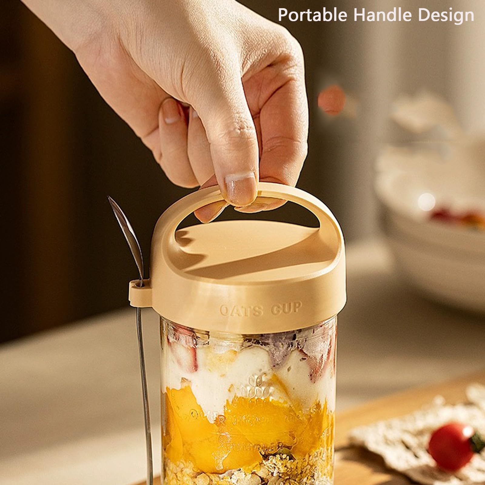 Povinmos 14oz glass jar—versatile for beverages smoothies and snacks.