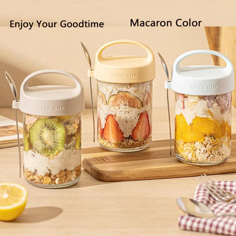 Povinmos airtight oats jar with clear glass—easy content visibility and freshness.