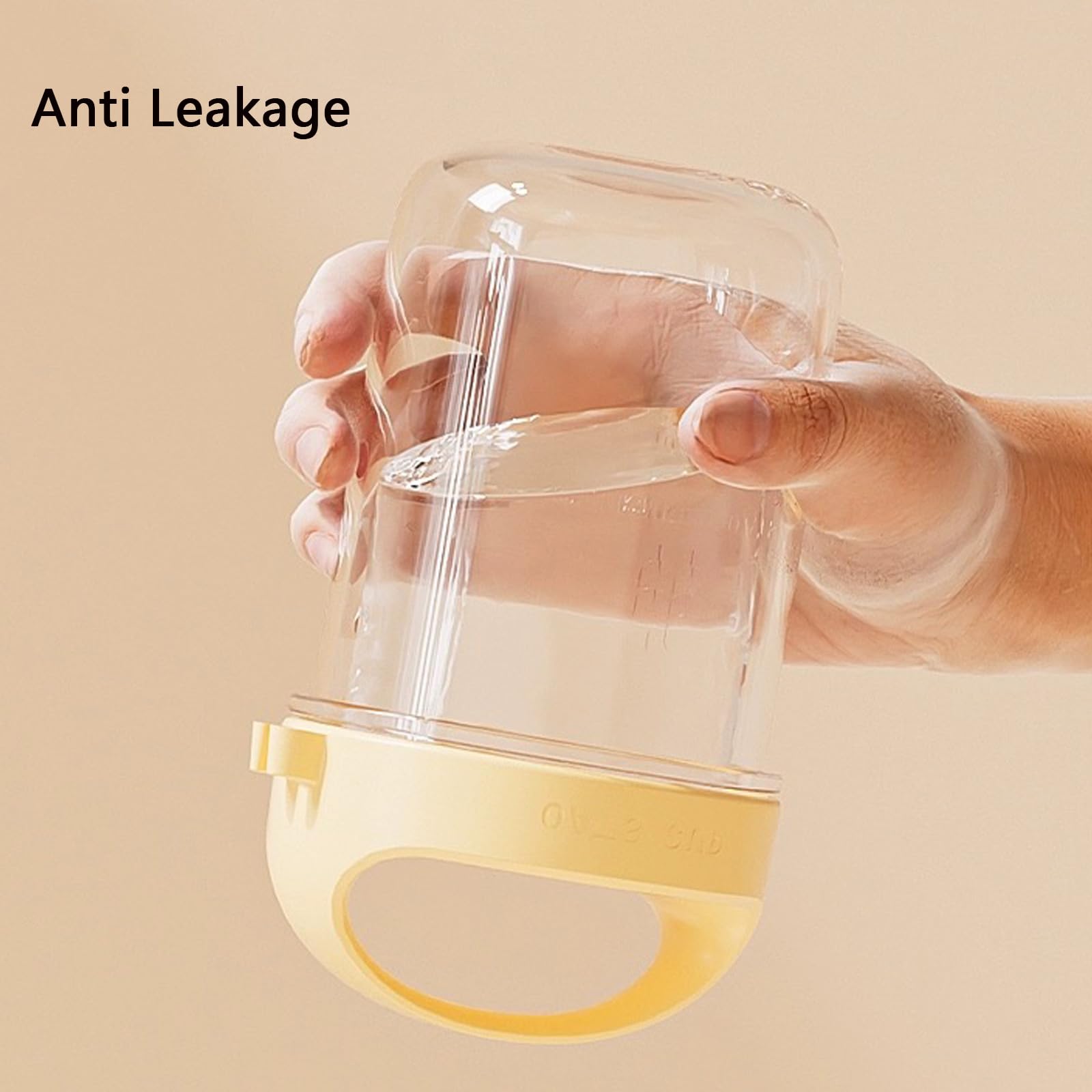 Povinmos portable breakfast jar—clear glass reveals layers for oats fruit and yogurt.