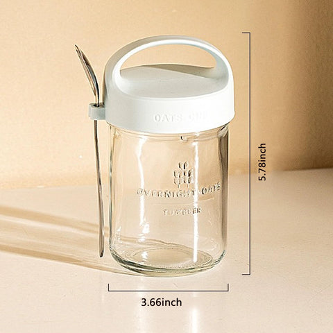 Povinmos reusable glass jar—sustainable choice for cereal yogurt or snacks.
