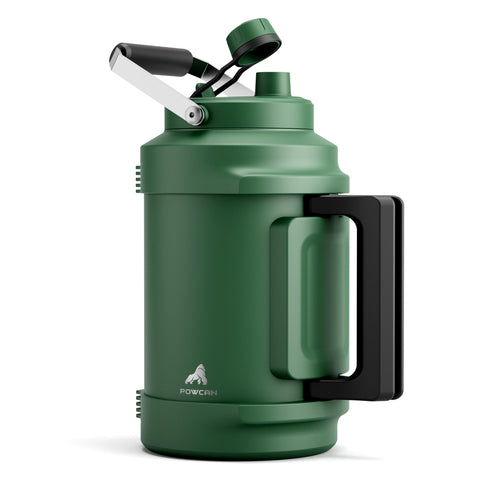 Powcan 128oz insulated bottle body designed to keep drinks cold during long outdoor adventures.