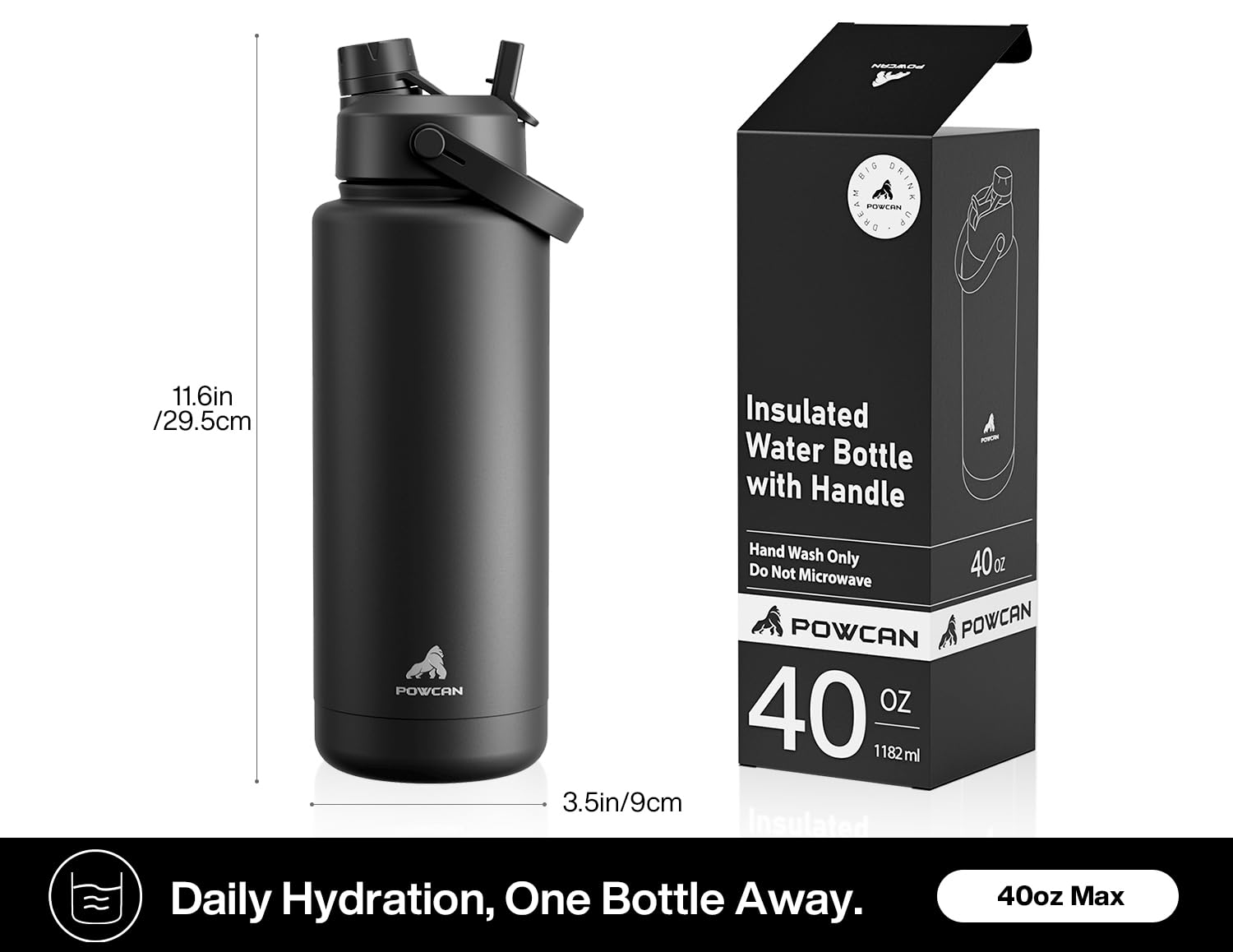 POWCAN 18/8 stainless steel BPA-free bottle preserves flavor