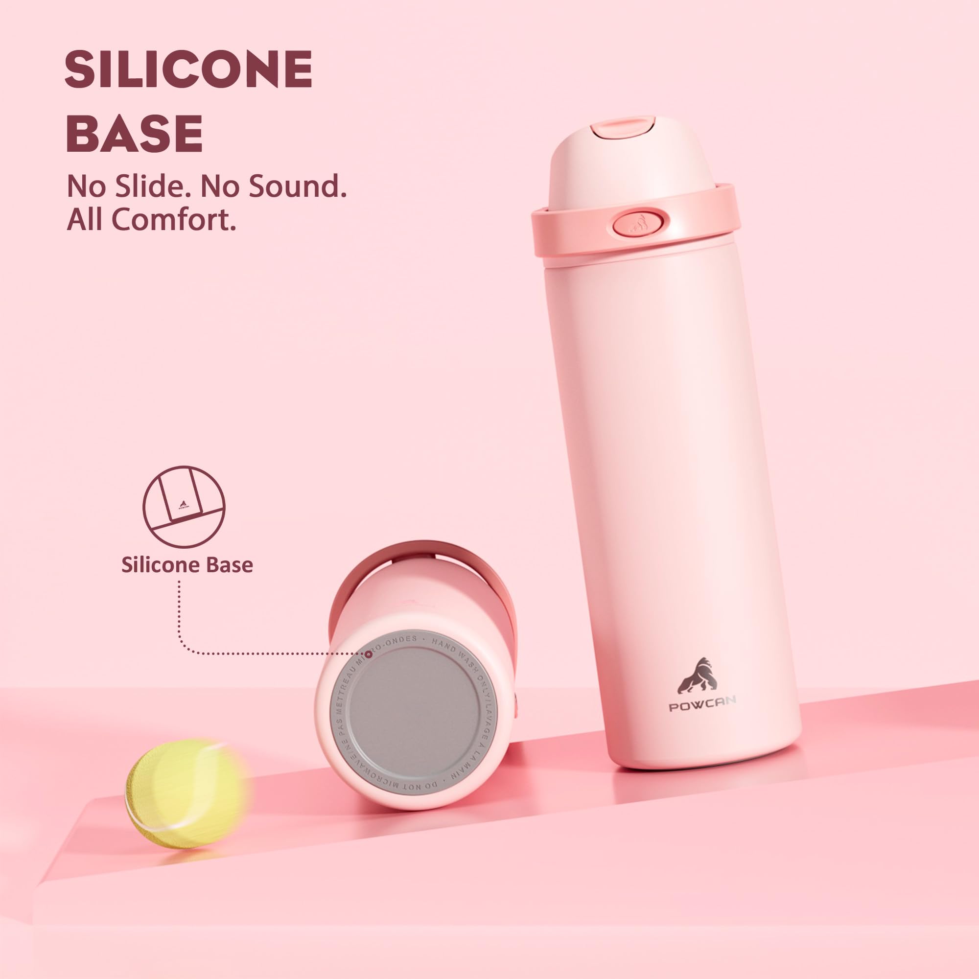 POWCAN 18/8 stainless steel BPA-free construction resists odors