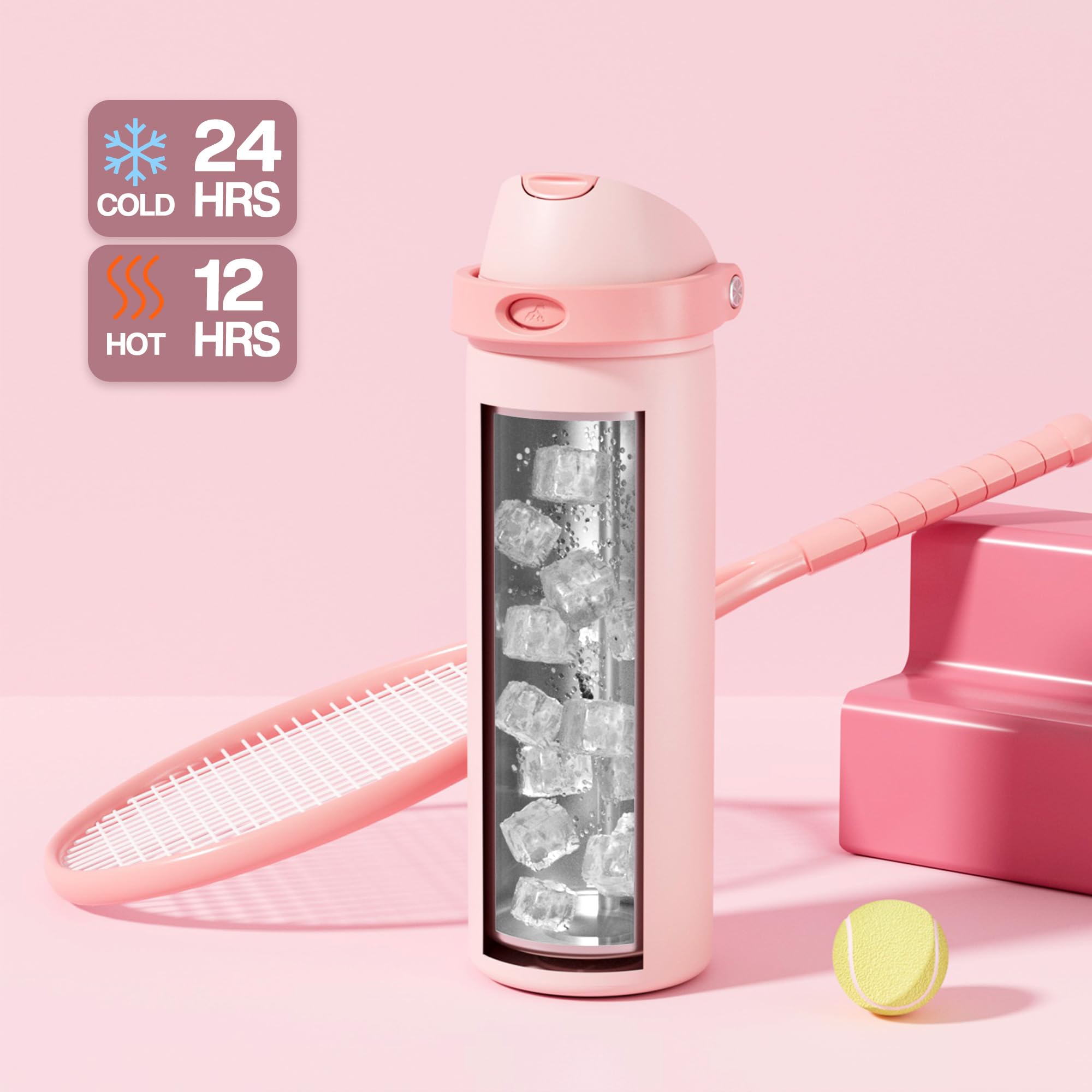 POWCAN bottle with flip straw for casual sips during daily activities