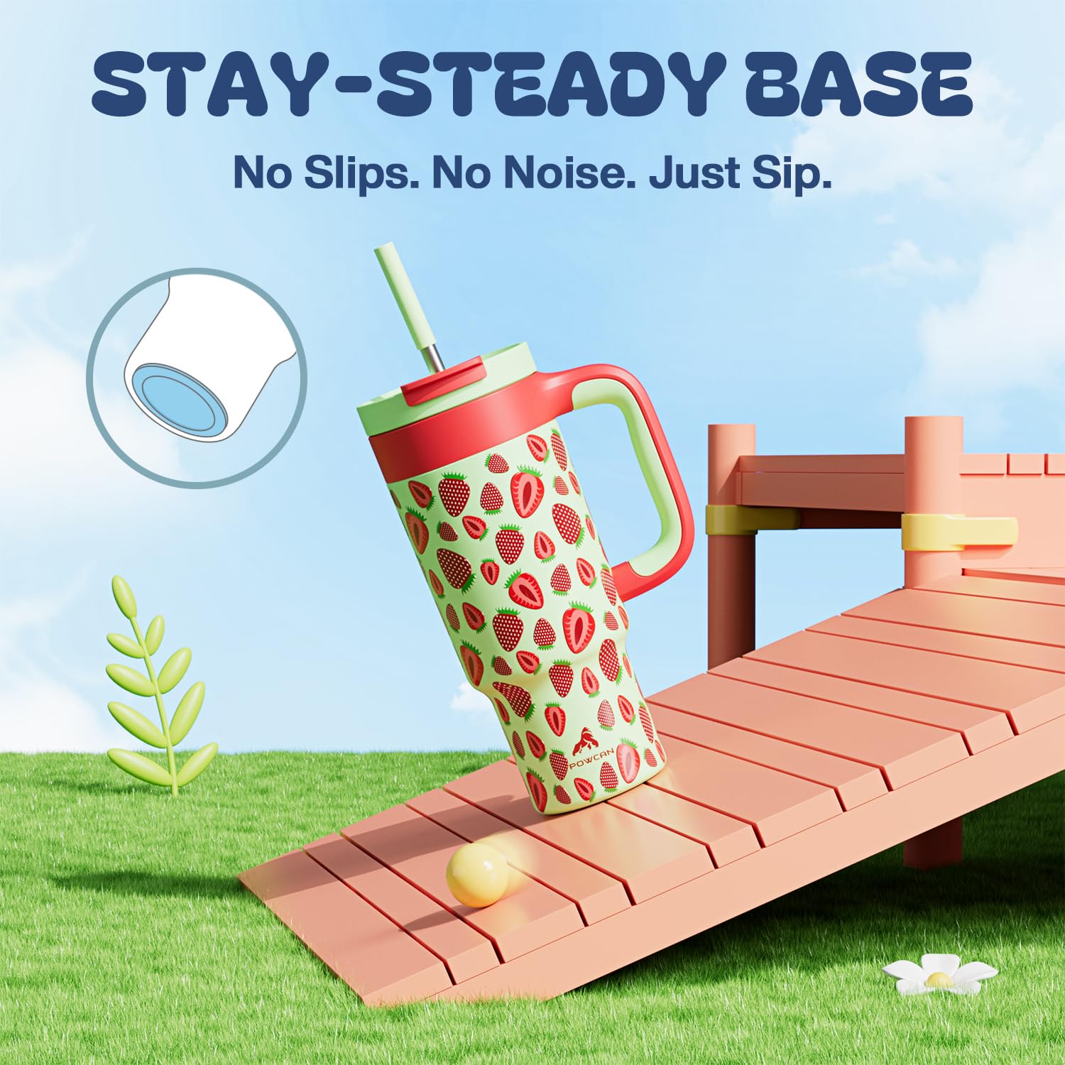 POWCAN 24oz tumbler uses food-grade materials for safe daily use.