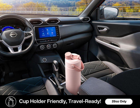 POWCAN 26oz fits car cup holders for easy hydration on the go.