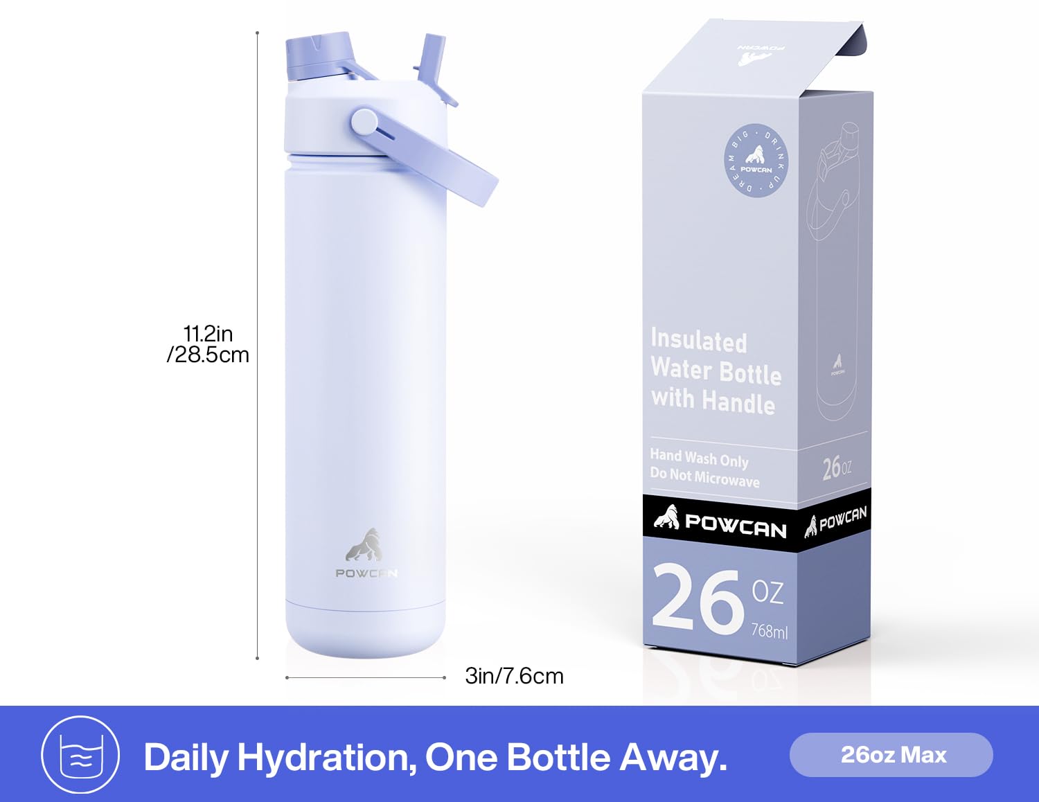 POWCAN wide mouth enables simple cleaning and filling.