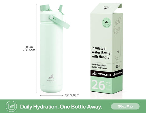 POWCAN mint bottle wide mouth aids cleaning and filling