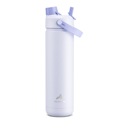 POWCAN 26 oz bottle with straw lid for easy sipping during workouts.