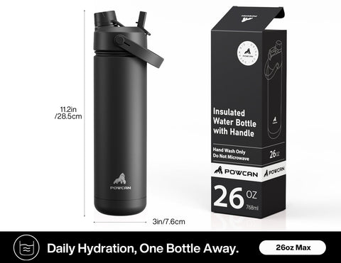 POWCAN 2-in-1 lid offers sip and pour options for hot or cold drinks.