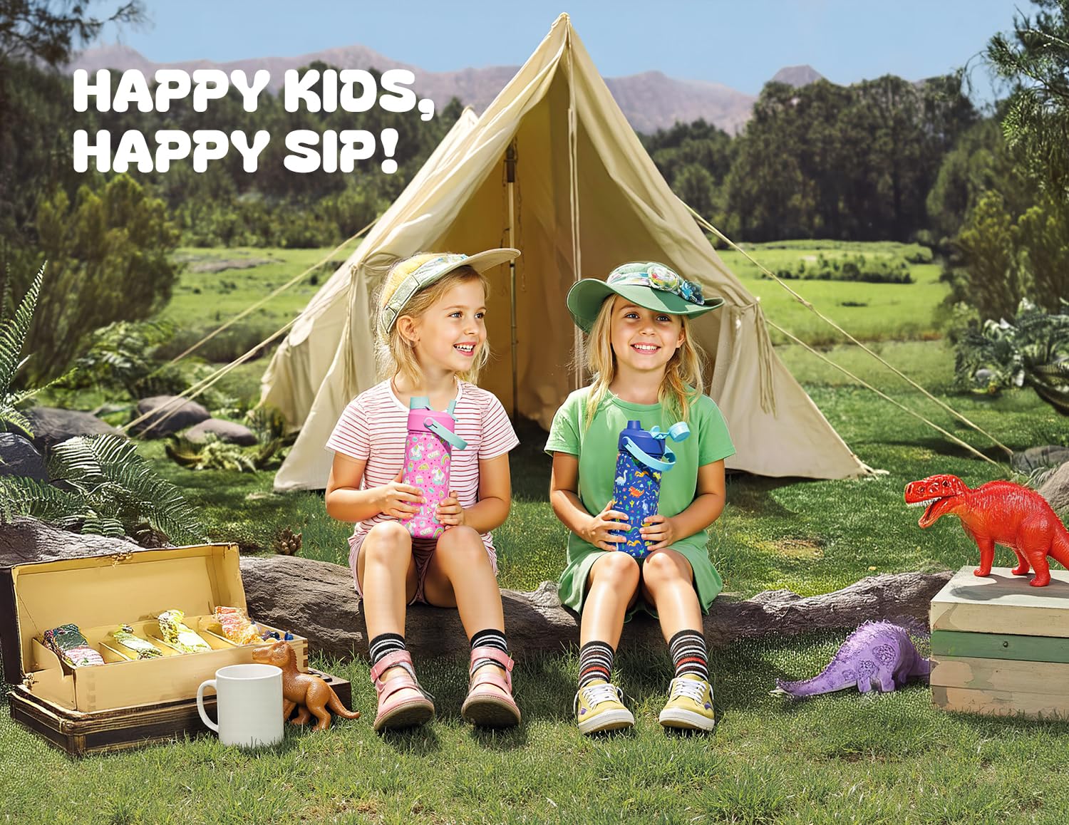 POWCAN 2-in-1 straw-spout lid enables easy sipping on the go.