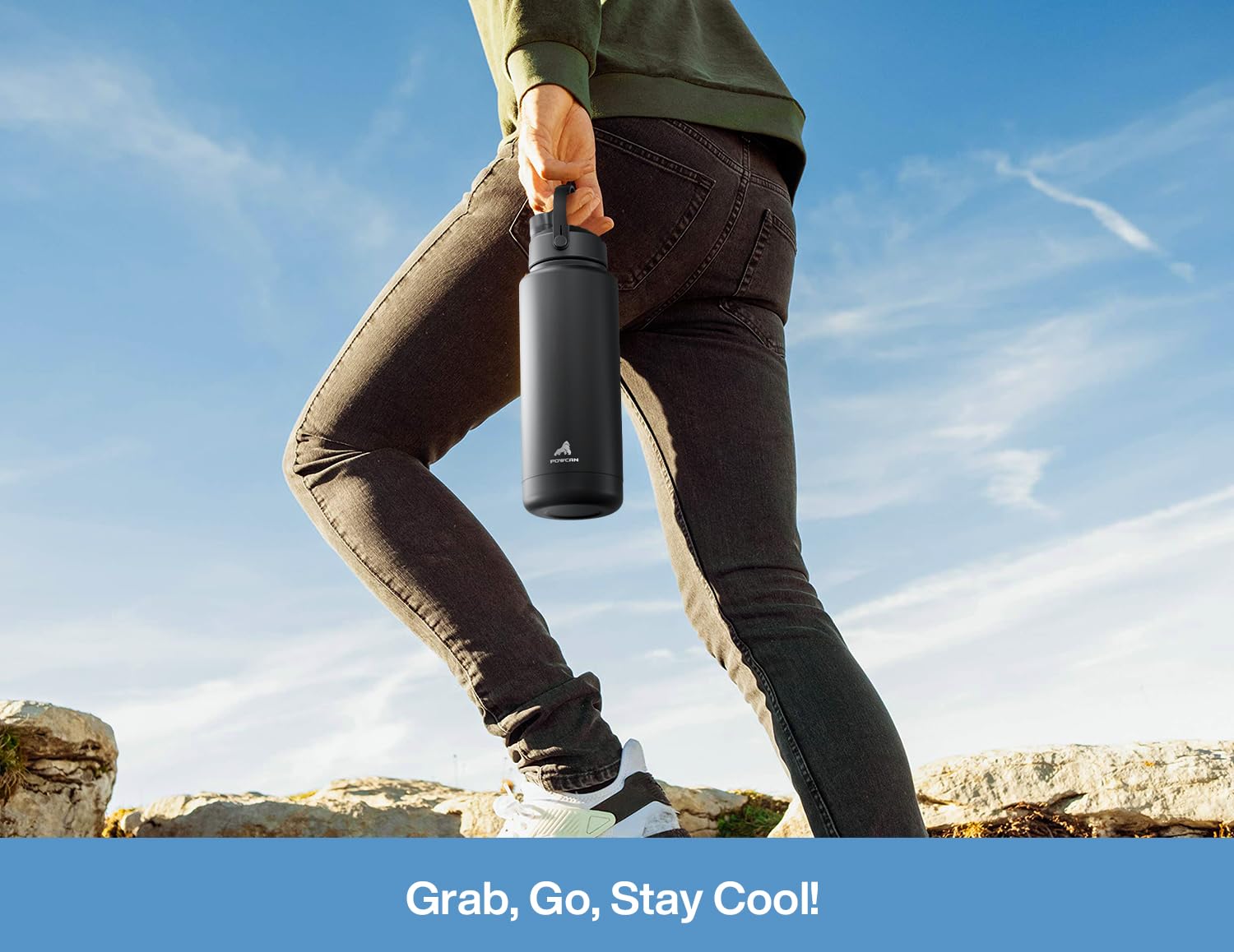 POWCAN BPA-free stainless steel ensures pure-taste sips.