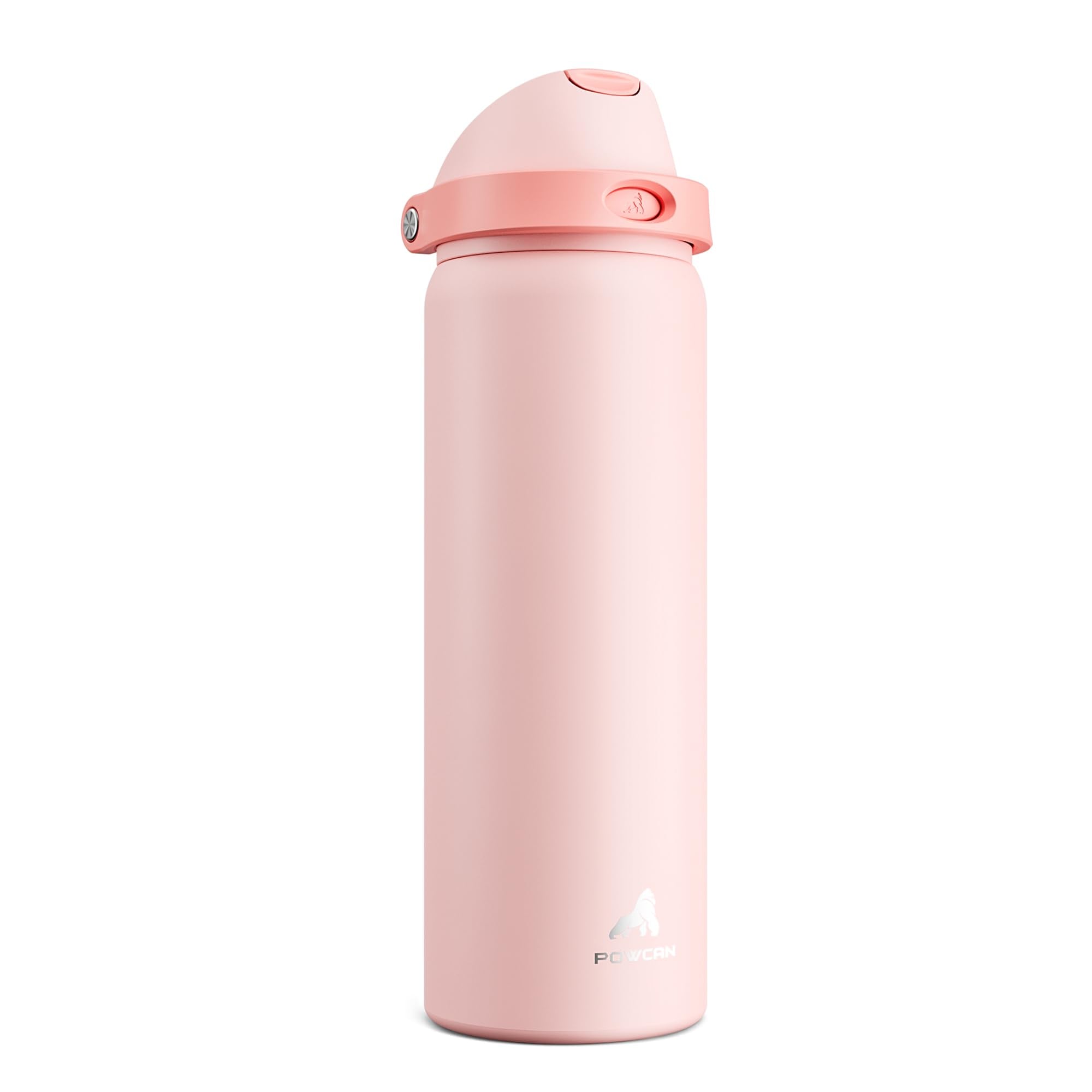 Powcan 32oz insulated bottle with 2-in-1 lid for easy one-handed hydration on the go.