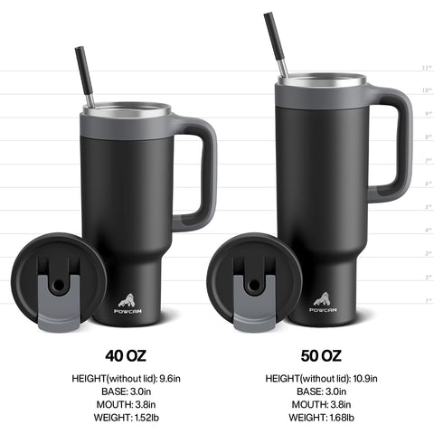 POWCAN camouflage tumbler keeps drinks cold while you move.