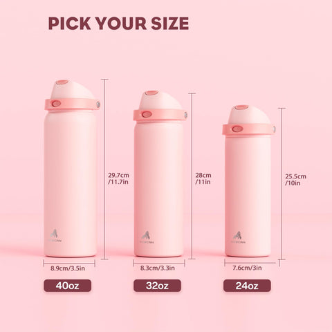 Powcan 40 oz car-friendly bottle fits standard cupholders.