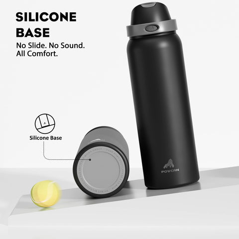 Powcan non-slip silicone base provides stable, quiet placement