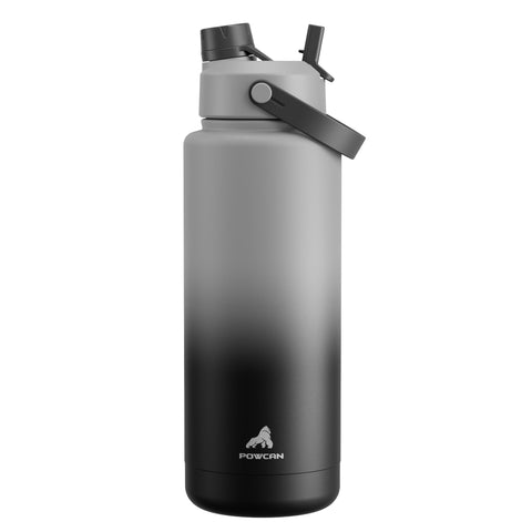 POWCAN 40 oz obsidian bottle with double-wall insulation keeps drinks cold all day