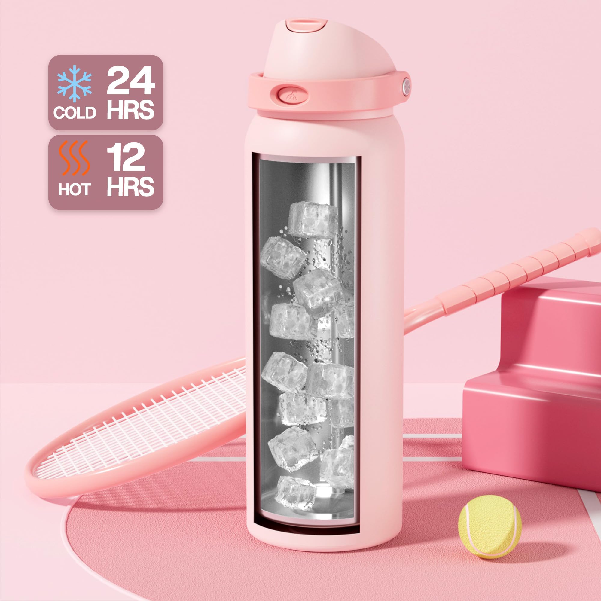 Powcan 40 oz leakproof lid prevents spills in bags and cars.