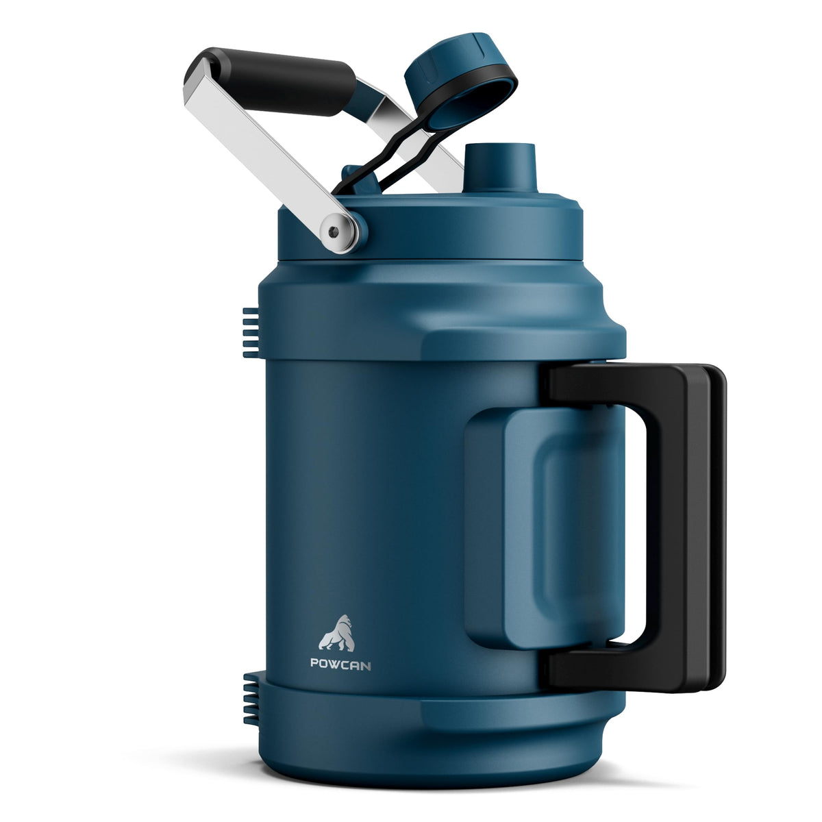 POWCAN 64 oz bottle with straw lid for easy sipping during workouts