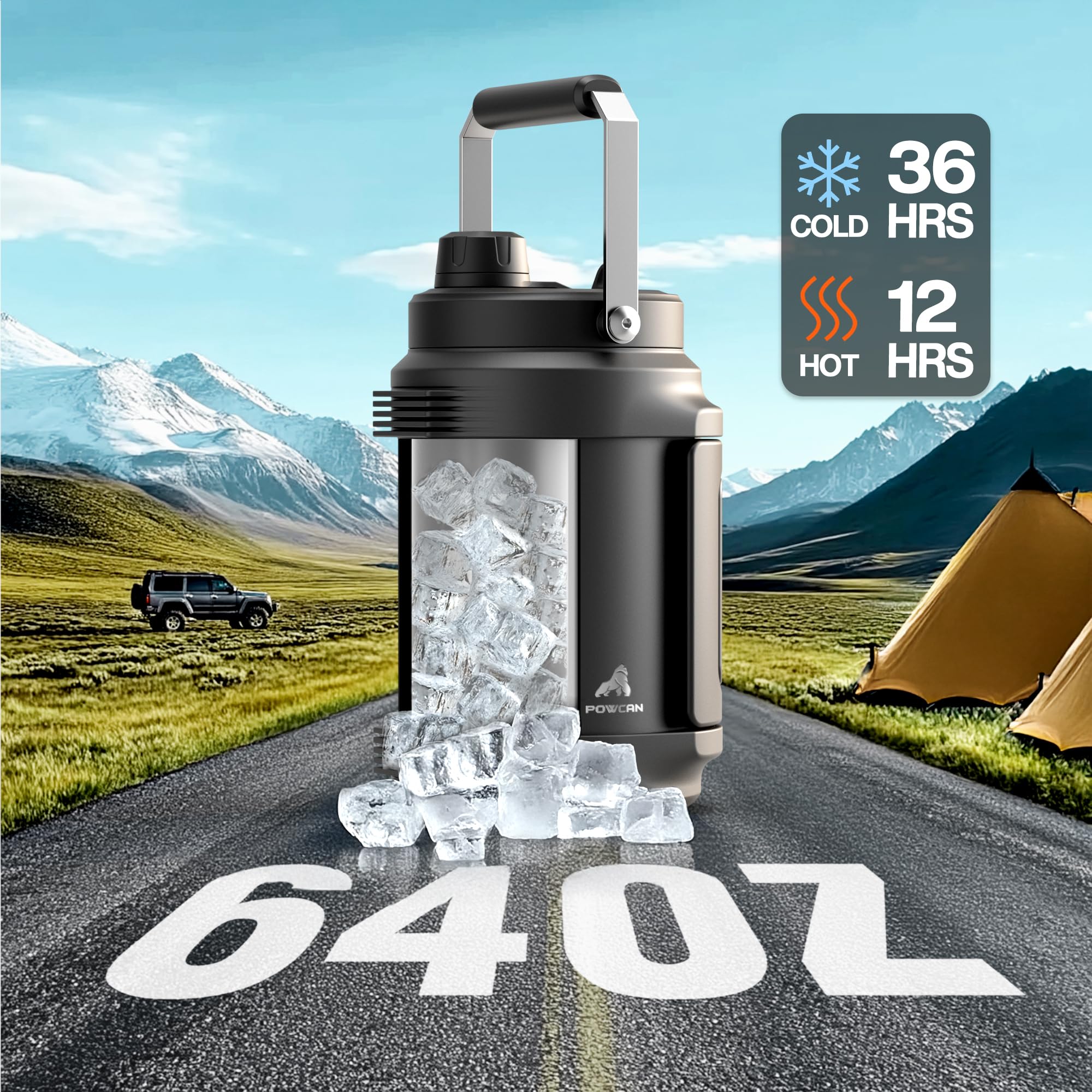 POWCAN bottle straw lid close-up shows easy sipping on the go