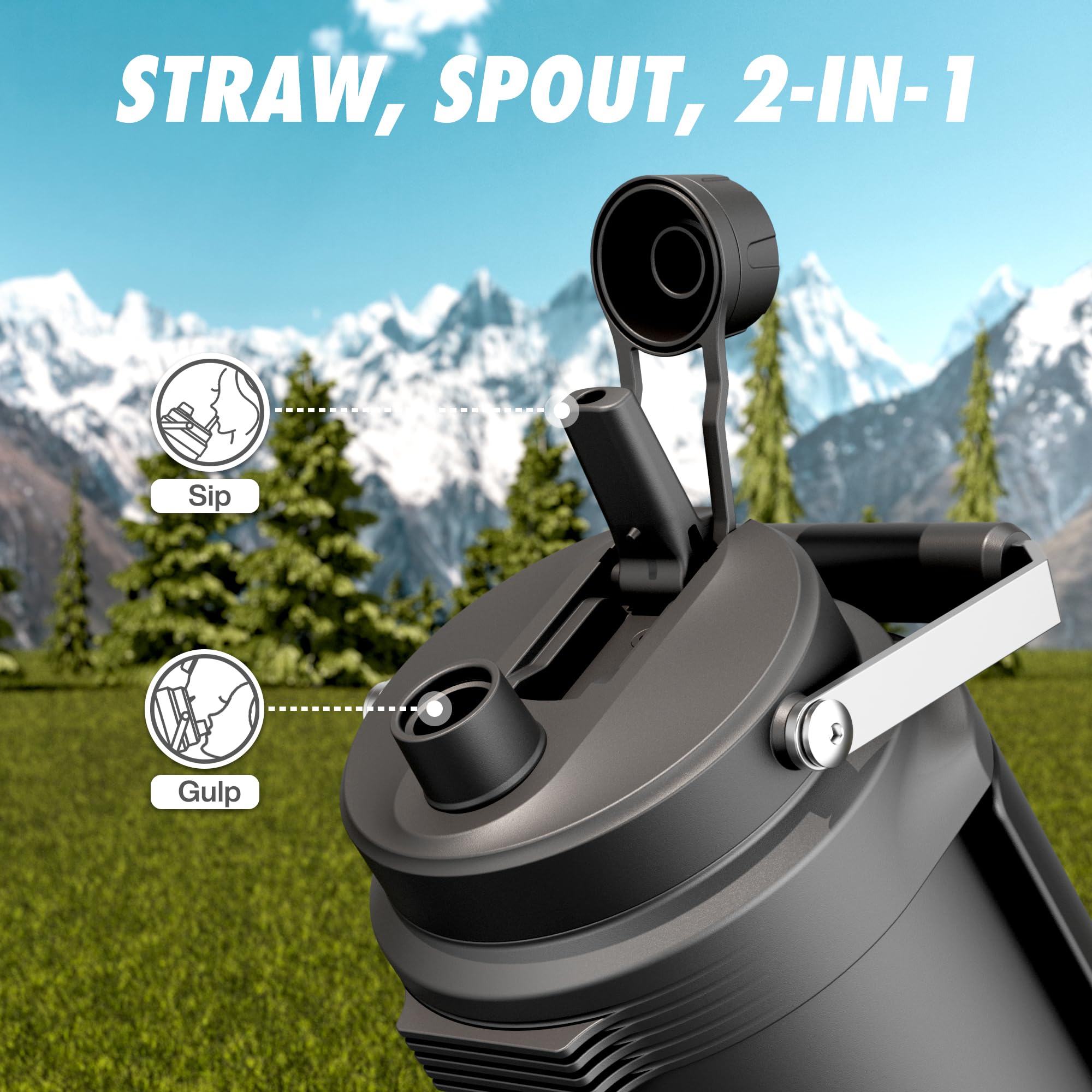 POWCAN bottle wide mouth opening enables quick filling and cleaning