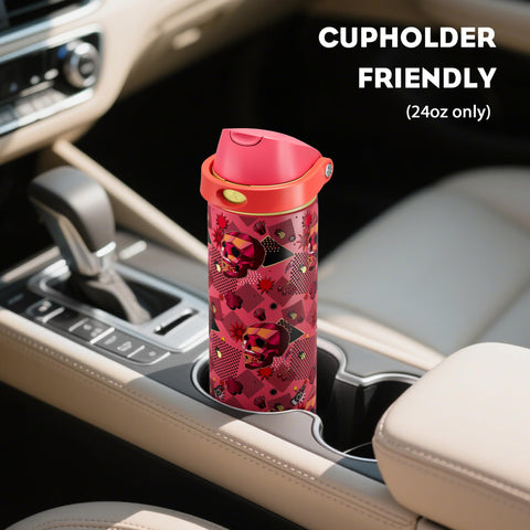 POWCAN slim, cup-holder friendly design for on-the-go use.