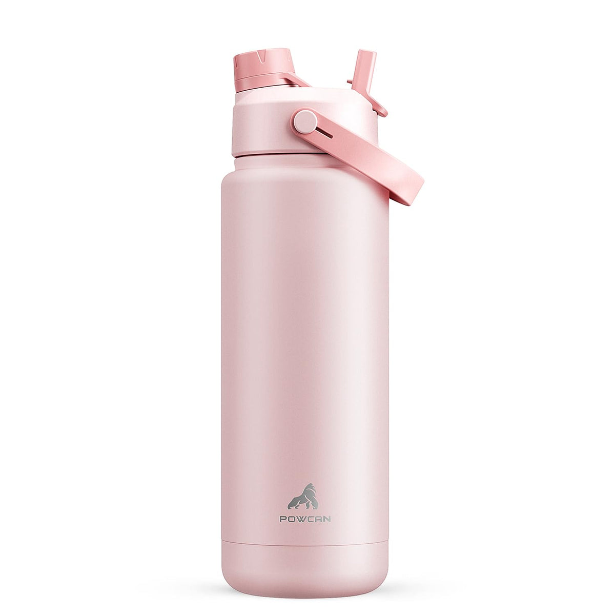 Powcan 32oz Cotton Candy bottle front view with leak-proof lid for daily hydration.