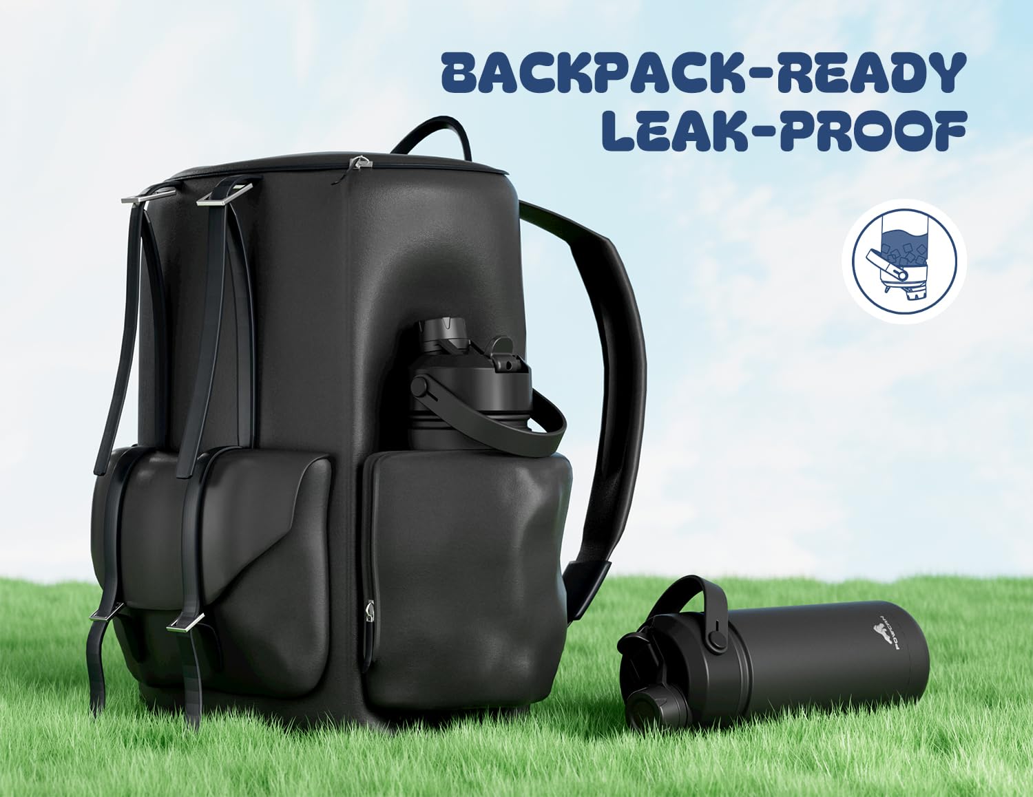 POWCAN 18oz fits most car cup holders for on-the-go hydration.