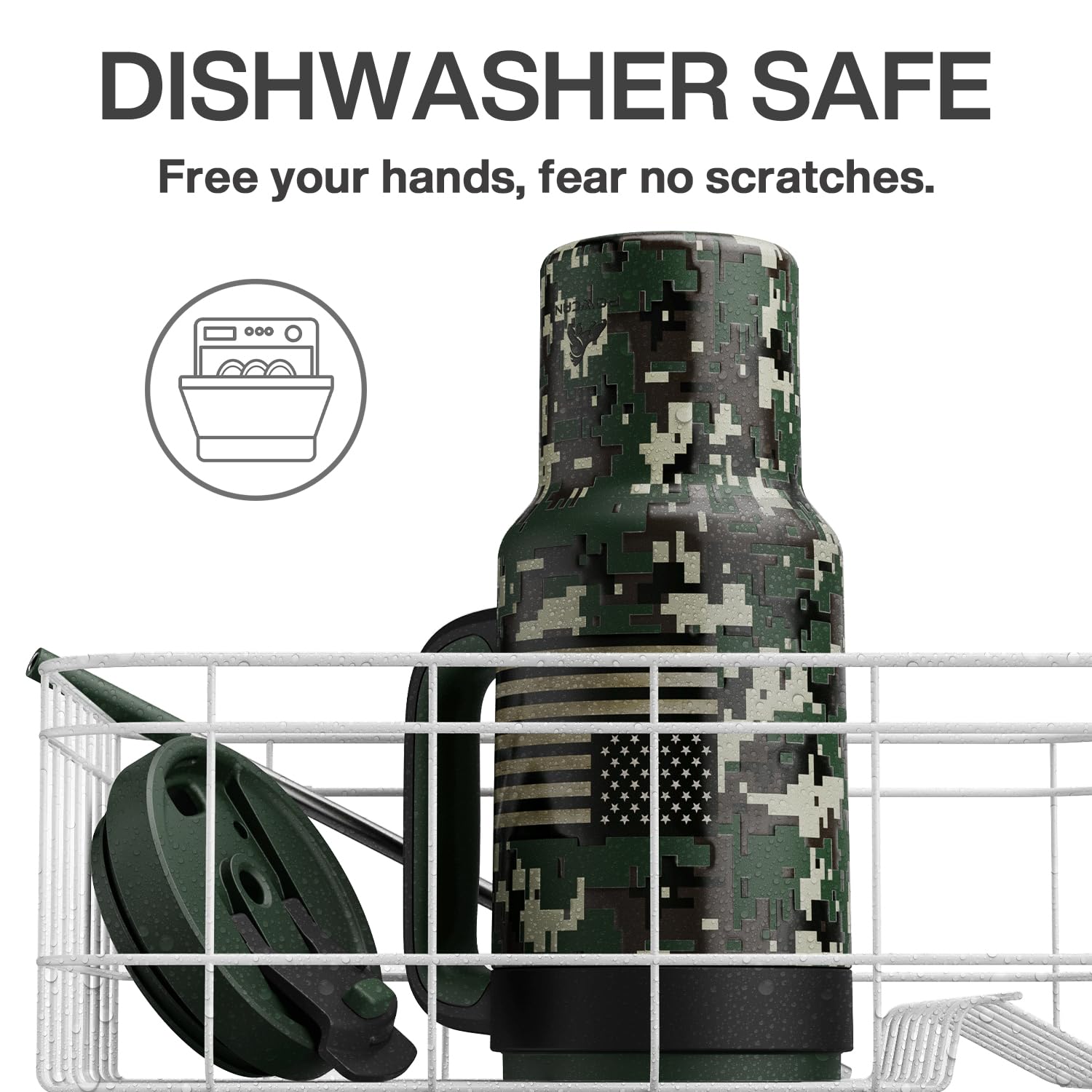 POWCAN dishwasher-safe stainless steel tumbler simplifies cleaning after adventures.